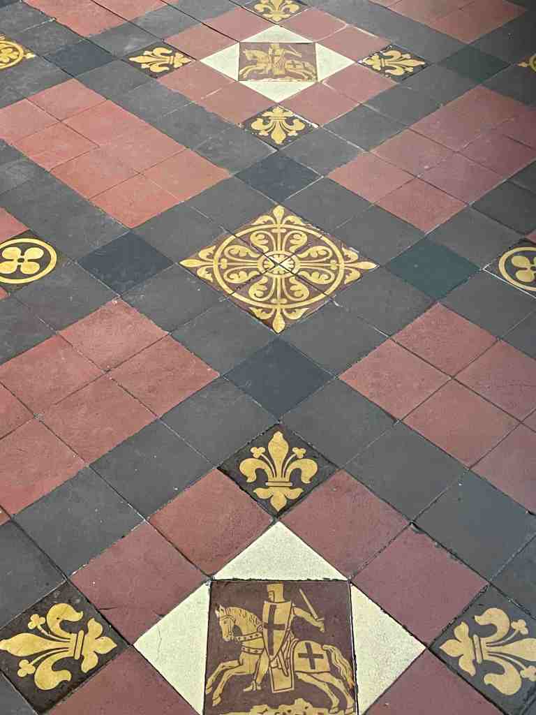 TEMPLE GRAFTON - KNIGHTS HOSPITALLERS CHURCH ST ANDREWS FLOOR TILES