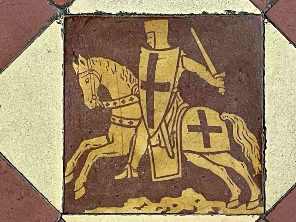 TEMPLE GRAFTON - KNIGHTS HOSPITALLERS CHURCH ST ANDREWS HOSPITALLER TILES